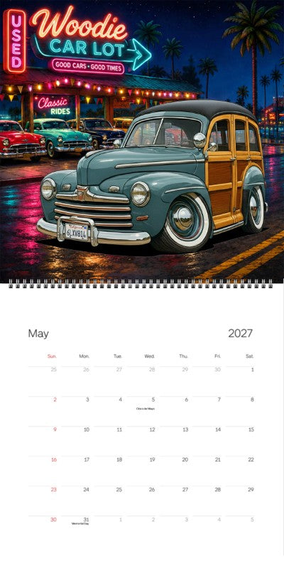 2027 Woodie Neon Calendar 6LXV814-CA