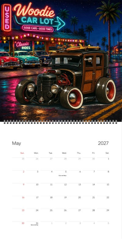 2027 Woodie Neon Calendar 6NNY186-CA