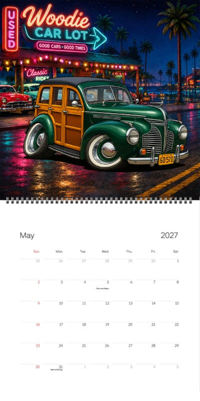2027 Woodie Neon Calendar 6Q570-CA