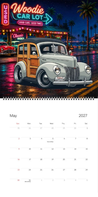 2027 Woodie Neon Calendar 6VYD728-CA
