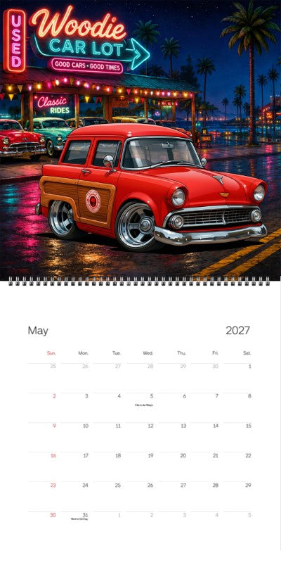 2027 Woodie Neon Calendar 7FAM111-CA