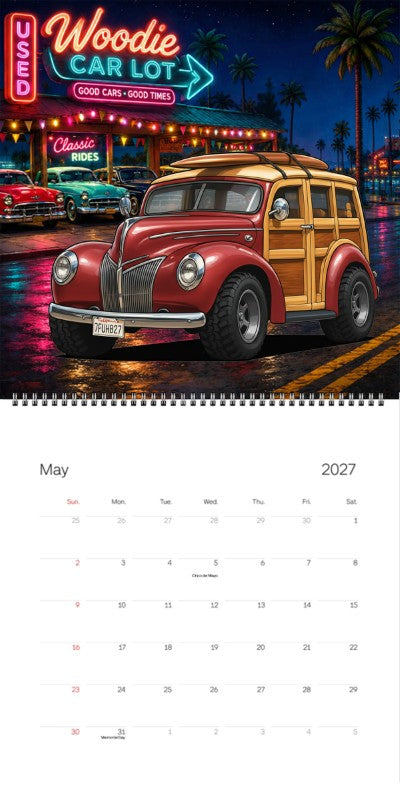 2027 Woodie Neon Calendar 7FUH827-CA