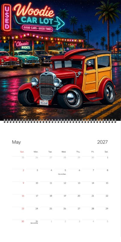 2027 Woodie Neon Calendar 7FUJ160-CA