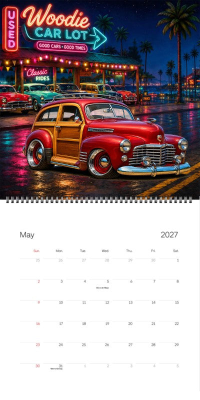2027 Woodie Neon Calendar 7HIB186-CA