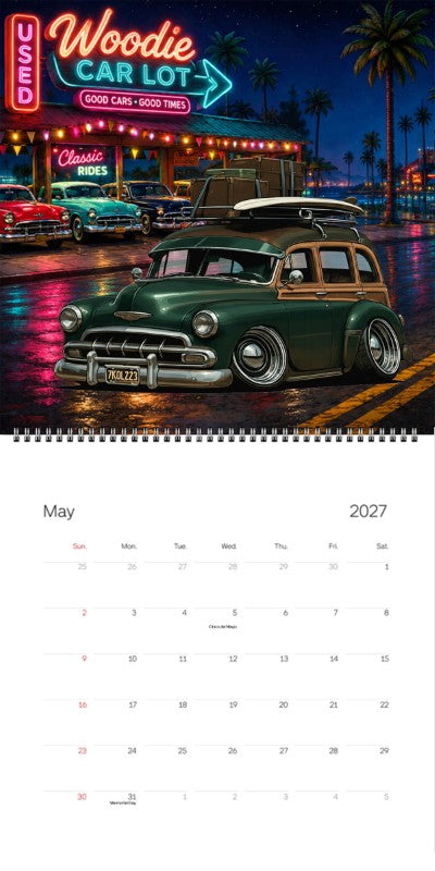 2027 Woodie Neon Calendar 7KOL223-CA