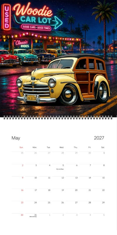2027 Woodie Neon Calendar 7V3133-CA