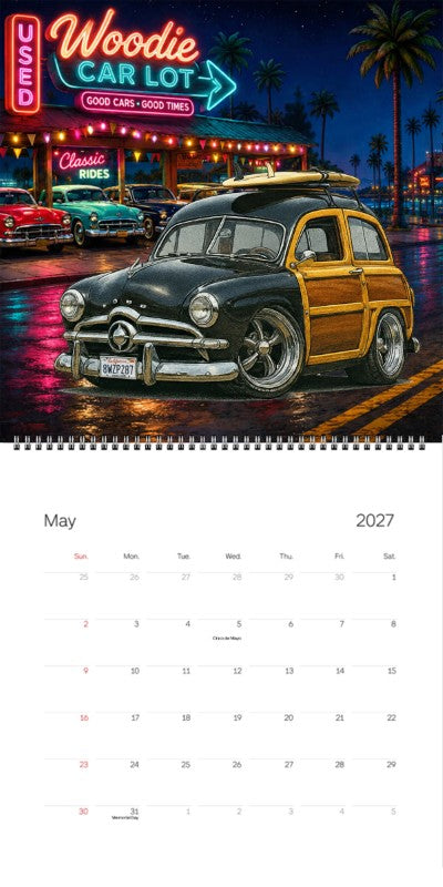 2027 Woodie Neon Calendar 8WZP287-CA