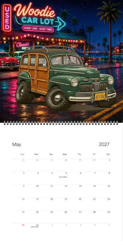 2027 Woodie Neon Calendar 92S782-CA