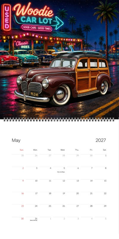 2027 Woodie Neon Calendar 9H2368-CA