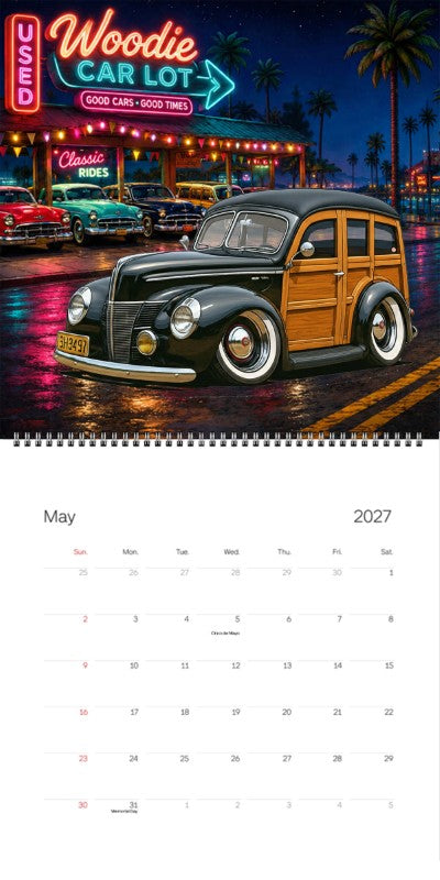 2027 Woodie Neon Calendar 9H3497-CA