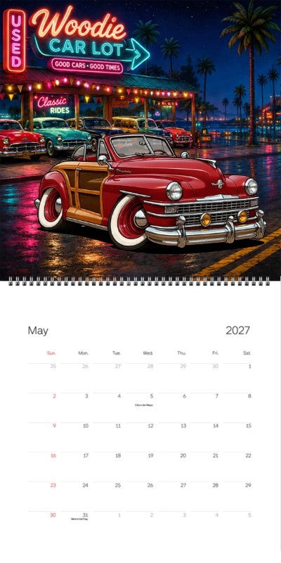 2027 Woodie Neon Calendar 9UDY597-CA