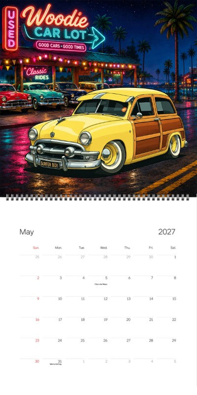 2027 Woodie Neon Calendar BEACHGY-CA
