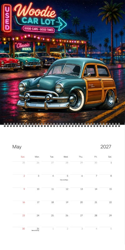 2027 Woodie Neon Calendar BHE7363-AZ