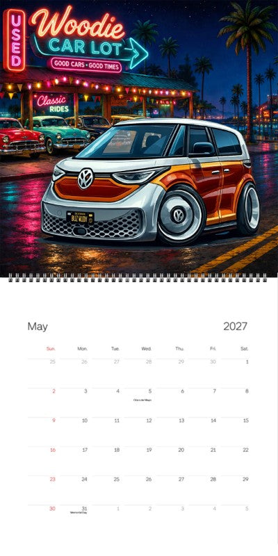 2027 Woodie Neon Calendar BUZWUDY-CA