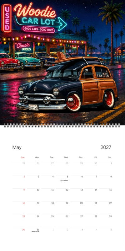 2027 Woodie Neon Calendar DOHNYWD-CA