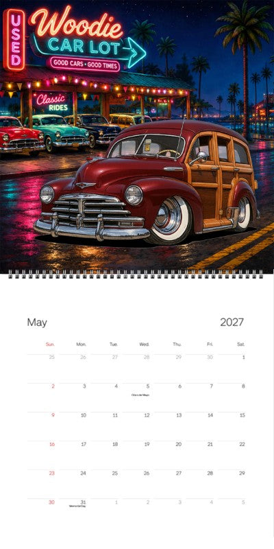 2027 Woodie Neon Calendar EASTBAY-CA