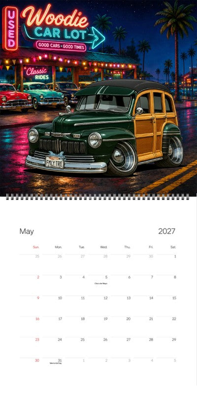 2027 Woodie Neon Calendar FMLYTRE-CA