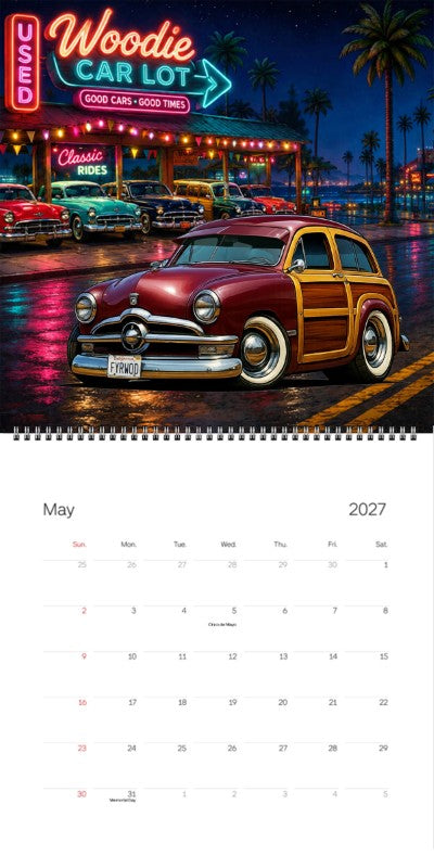 2027 Woodie Neon Calendar FYRWOD-CA
