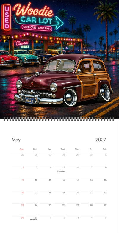 2027 Woodie Neon Calendar HANGN10-CA