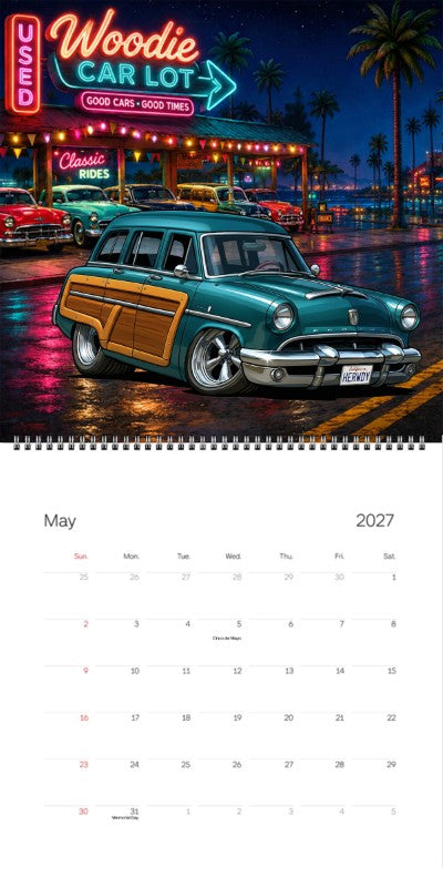 2027 Woodie Neon Calendar HERWDY-CA