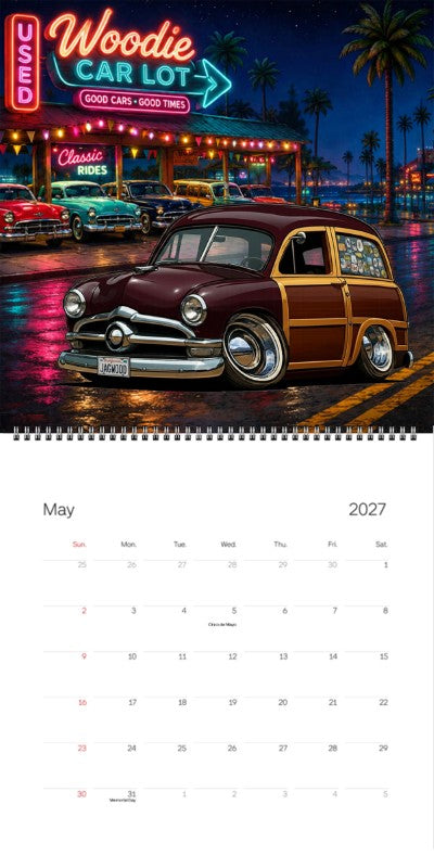2027 Woodie Neon Calendar JAGWOOD-CA