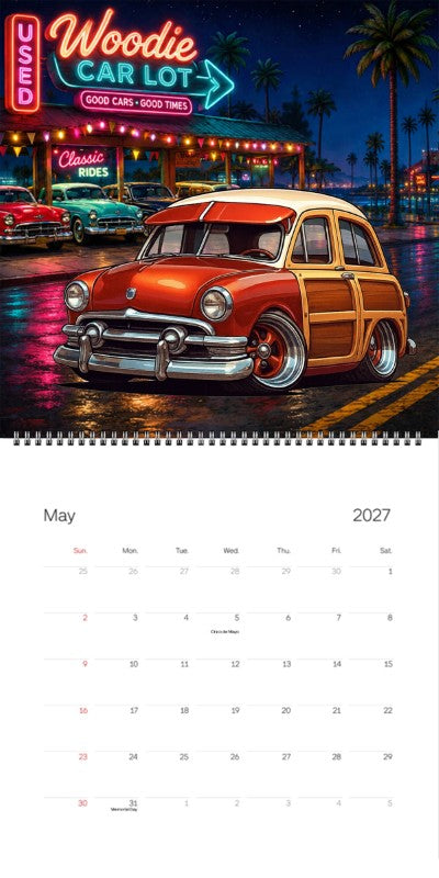 2027 Woodie Neon Calendar NDLSSMR-CA
