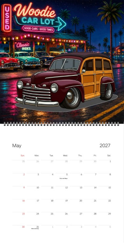 2027 Woodie Neon Calendar OLD46-CA