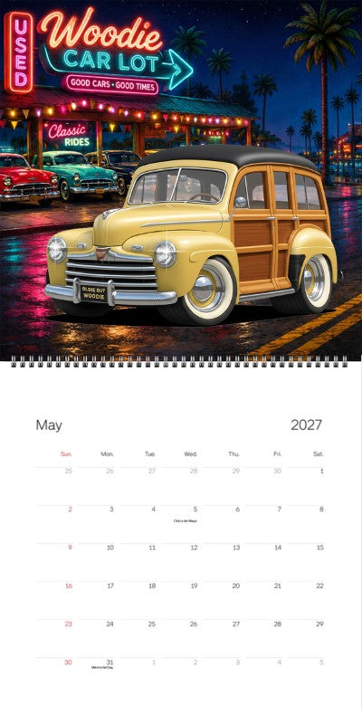 2027 Woodie Neon Calendar OLDIEBUTWOODIE-XX