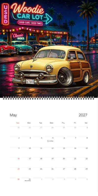 2027 Woodie Neon Calendar OLSRFR-CA