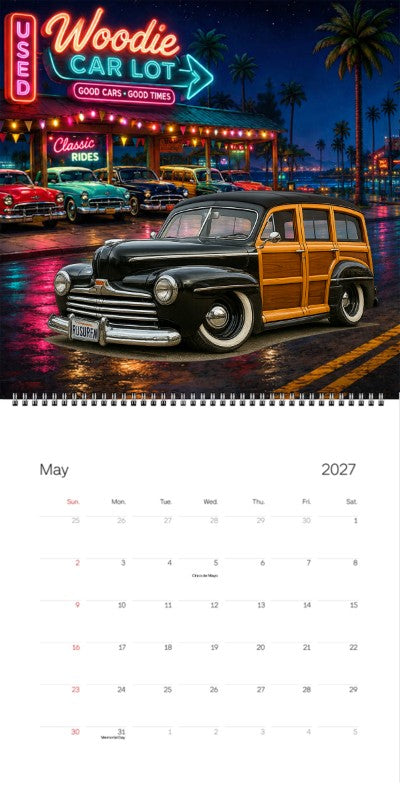 2027 Woodie Neon Calendar RUSURFN-CA