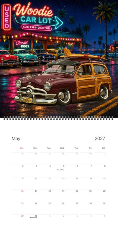 2027 Woodie Neon Calendar SSURFSS-CA