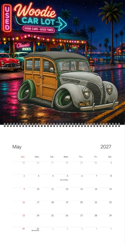 2027 Woodie Neon Calendar WAS27MI-CA