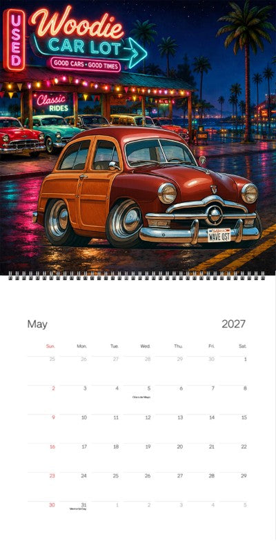 2027 Woodie Neon Calendar WAVEQST-CA