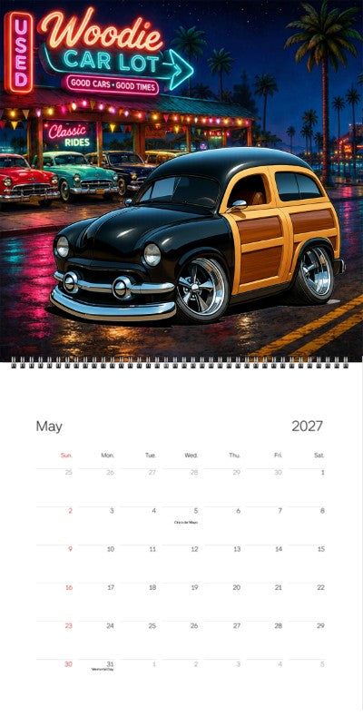 2027 Woodie Neon Calendar WDNROD-CA