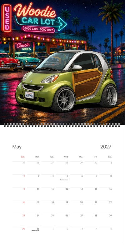2027 Woodie Neon Calendar WDNSMRT-CA
