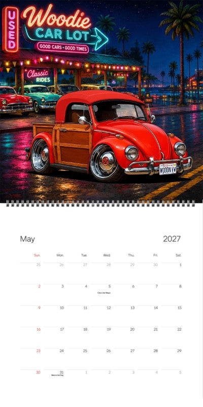 2027 Woodie Neon Calendar WOODNVW-CA
