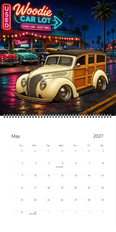2027 Woodie Neon Calendar WOODROD-CA