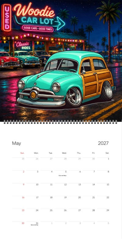 2027 Woodie Neon Calendar WOODSUV-CA
