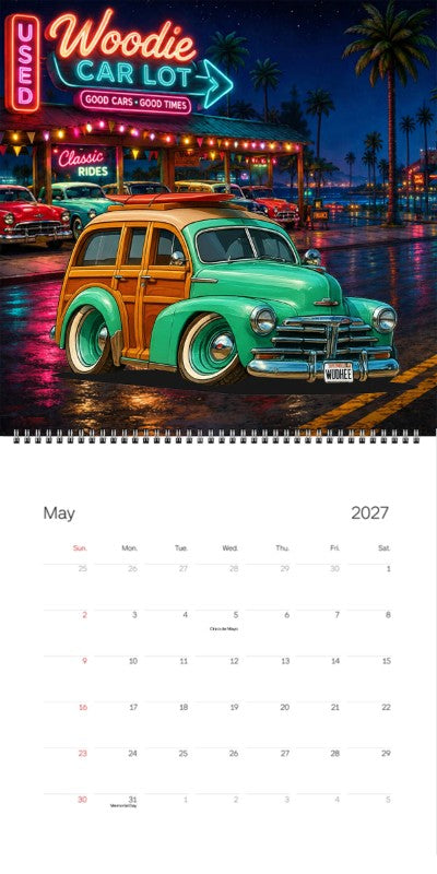 2027 Woodie Neon Calendar WUDHEE-CA
