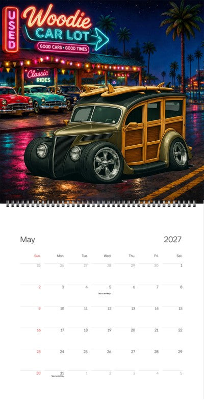 2027 Woodie Neon Calendar WUDN37-CA