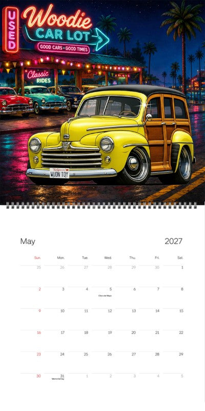 2027 Woodie Neon Calendar WUDNTOY-CA