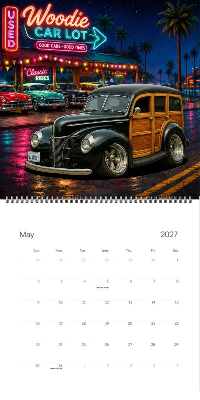 2027 Woodie Neon Calendar WZATREE-CA