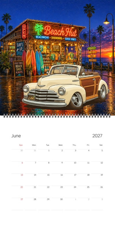 2027 Woodie Neon Calendar 1248WUD-CA