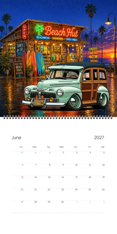 2027 Woodie Neon Calendar 15V596-CA