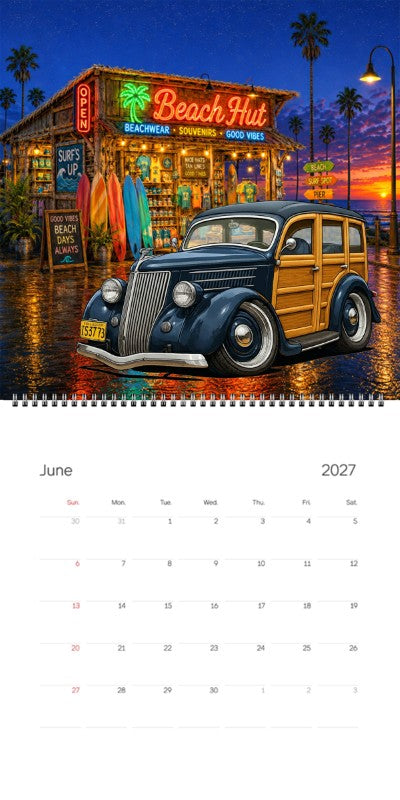 2027 Woodie Neon Calendar 1S3773-CA
