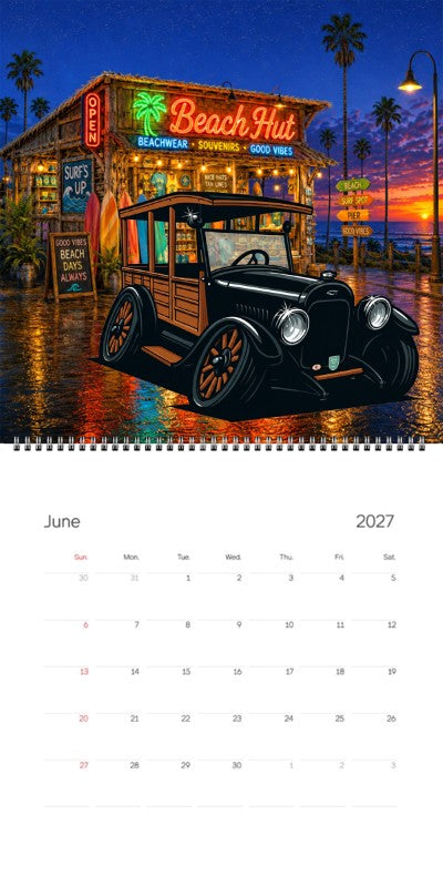 2027 Woodie Neon Calendar 200001-XX