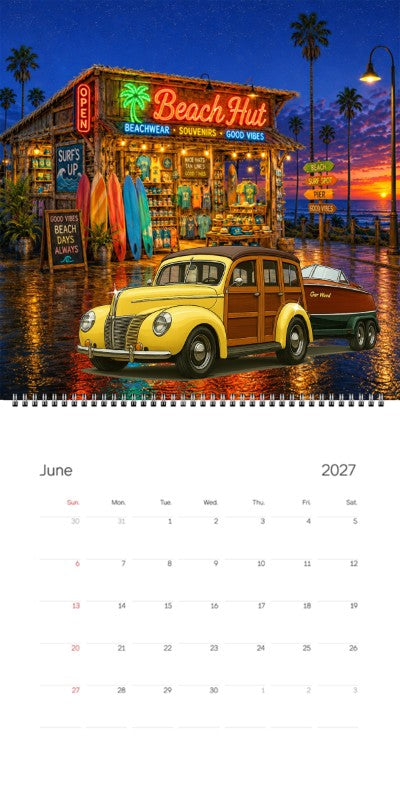 2027 Woodie Neon Calendar 200006-XX