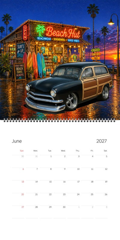 2027 Woodie Neon Calendar 200019-XX