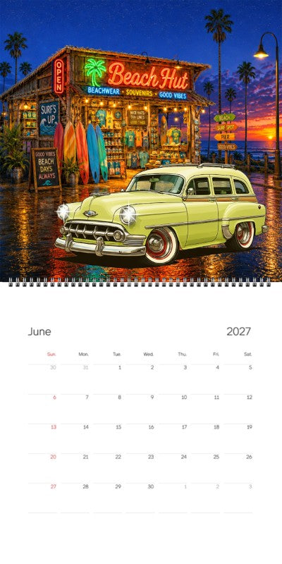 2027 Woodie Neon Calendar 200020-XX