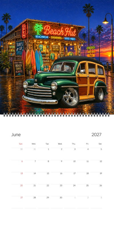2027 Woodie Neon Calendar 2DSHORE-CA